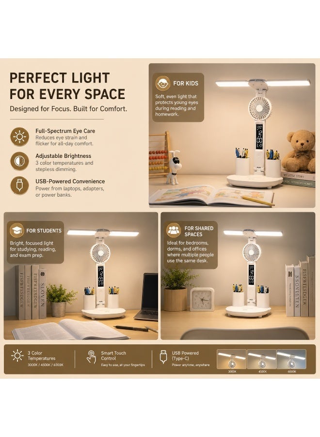 GroveMade Led Eye Caring Desk Lamp for Kids & Students, Full Spectrum Study Table Lamp with Adjustable Brightness, USB Reading Light for Bedroom, Dorm & Home Office - Image 5