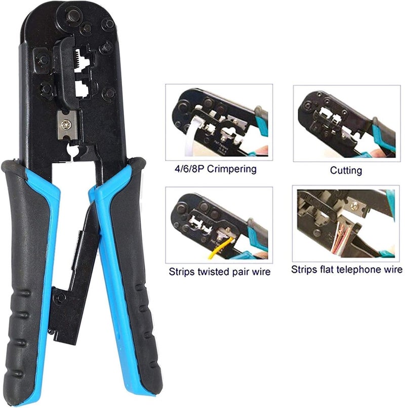 Network Wire Cutter, Specially Designed for Network Cables, Combining Stripping, Insulating, and Cutting Functions Compatible with RJ45 and RJ11 Connectors, Supports CAT5e, CAT6, CAT6A Cables - Image 4