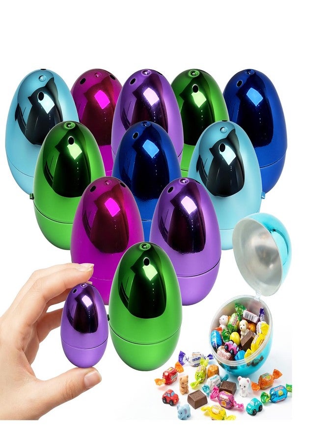 Nyicey 24 Pack Metallic Easter Eggs, Fillable Metallic Empty Eggs for Hunt Party Toys Supply Bulk- 2.3" - Image 1