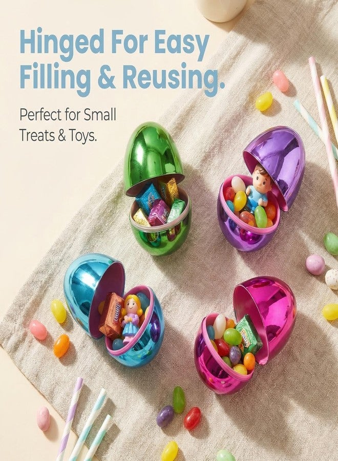 Nyicey 24 Pack Metallic Easter Eggs, Fillable Metallic Empty Eggs for Hunt Party Toys Supply Bulk- 2.3" - Image 5