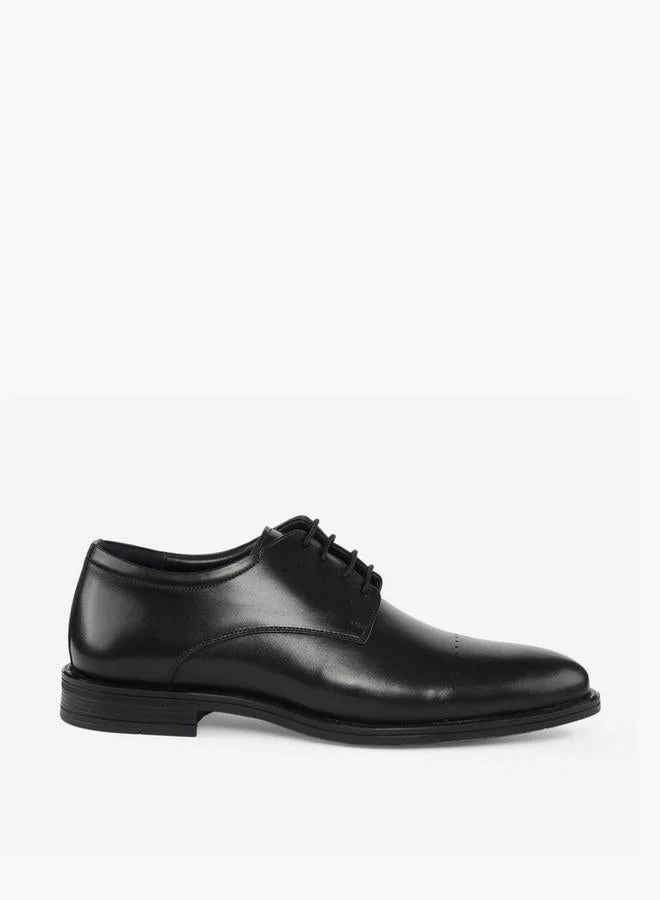 Duchini Men Leather Lace-Up Derby Shoes