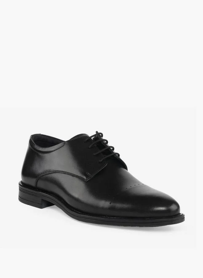 Duchini Men Leather Lace-Up Derby Shoes