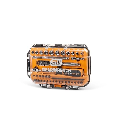GEARWRENCH 39 Piece 14 Drive MicroDriver Set with 120XP Locking Flex Head Ratchet and Stubby Sockets GWMBS39XPS - Image 1