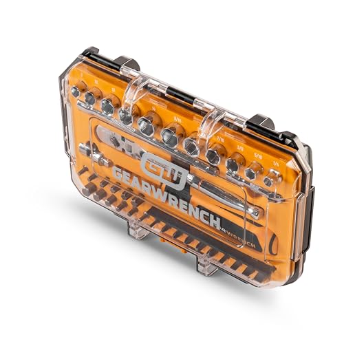 GEARWRENCH 39 Piece 14 Drive MicroDriver Set with 120XP Locking Flex Head Ratchet and Stubby Sockets GWMBS39XPS - Image 3