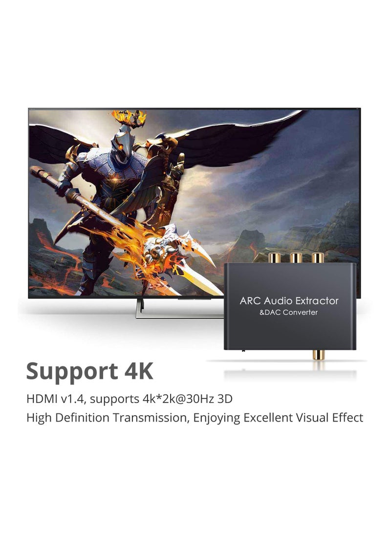 Digital to Analog Audio Converter, HDMI ARC Audio Extractor with Optical SPDIF, Coaxial, and 3.5mm L/R Stereo Outputs for Seamless Audio Conversion and Extraction.  - Image 5