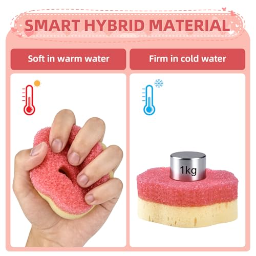 Cleangor 4pcs Scrub Sponges, Dual-Sided Temperature-Controlled Dish Sponges, Scratch-Free, Easy to Clean, Kitchen Cleaning Sponges for Tough Stains, Delicate Surfaces, Glassware, Cookware, Appliances - Image 3