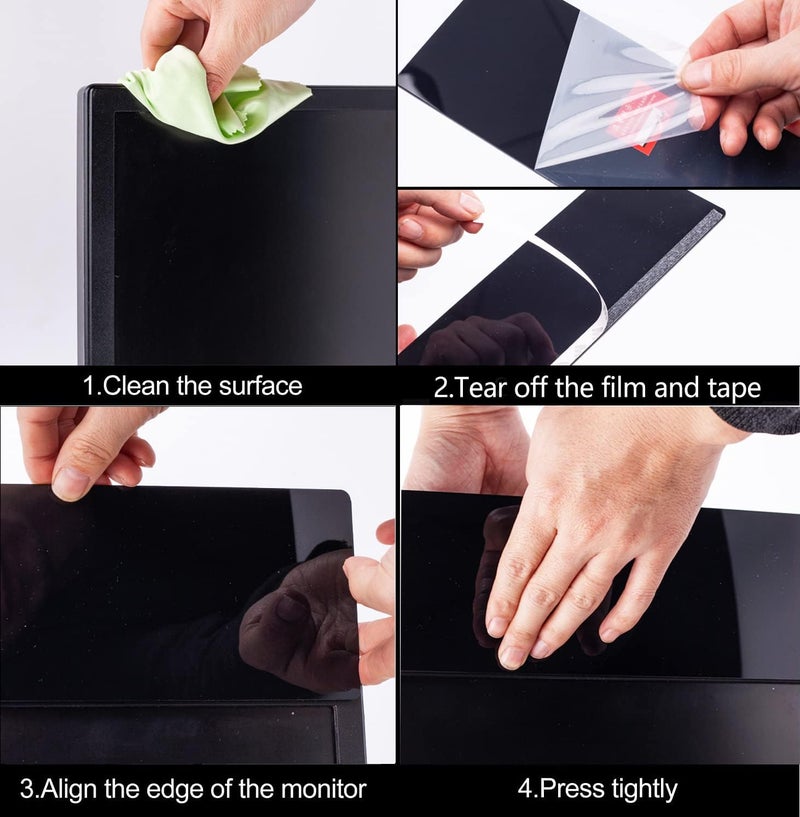 Yocoolfun 2 Pack Black Monitor Memo Board Top Mount,18" Monitor Sticky Note Holder,Sticky Boards,Message Board for Computer Monitors - Image 4