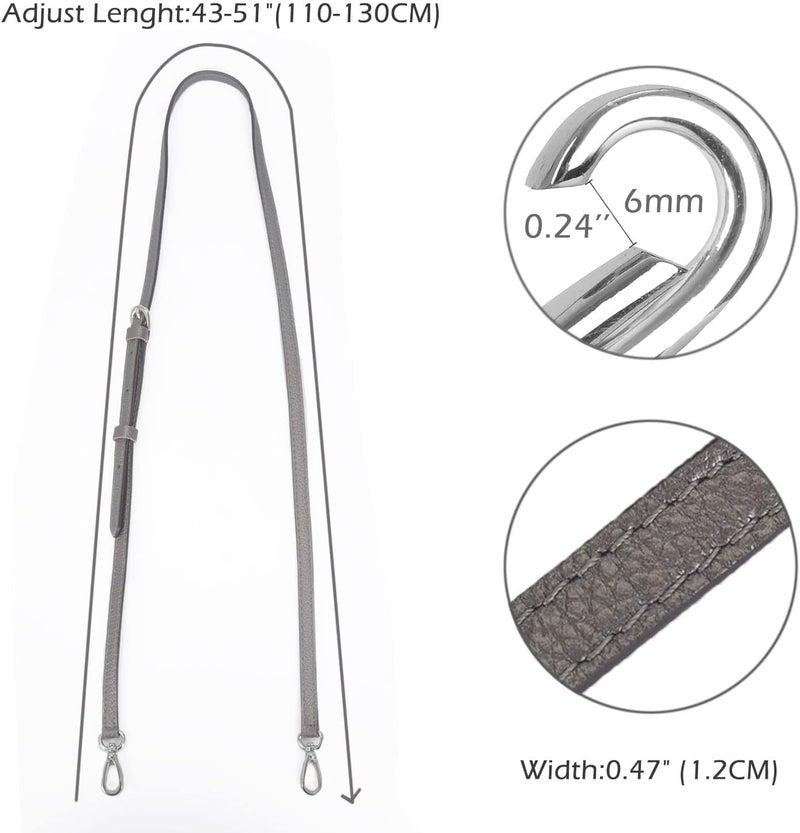 Live Up Full Grain Purse Strap Genuine Leather Replacement for Cross Body Bag Handbags - Image 4