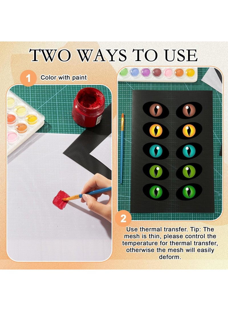 SYOSI Eye Mesh for Therian Mask - Waterproof PVC Plastic Mesh Sheets for Fursuit, DIY Furry Suit, Printable Canvas for Custom Therian Fursuits and Furry Costume Eyes (20 Pcs)11.81x7.87” - Image 3