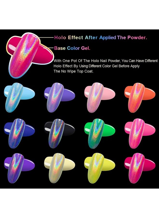 BELLEBOOST Holographic Nail Powder Holo Powder for Nails Rainbow Unicorn Mirror Effect Glitter Dust Multi Chrome Manicure Pigment nail art DIY Deco, 0.04oz/1g  - Image 3