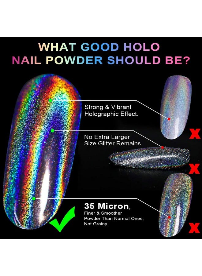 BELLEBOOST Holographic Nail Powder Holo Powder for Nails Rainbow Unicorn Mirror Effect Glitter Dust Multi Chrome Manicure Pigment nail art DIY Deco, 0.04oz/1g  - Image 4
