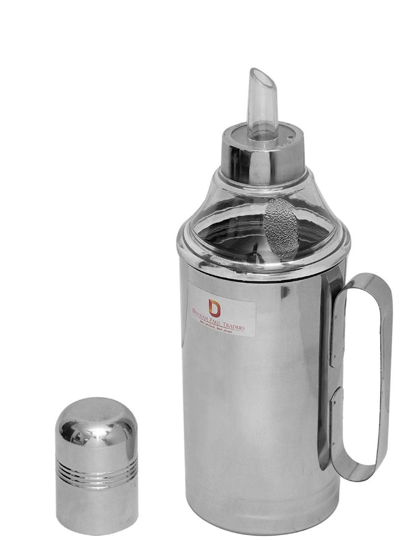 Dharam Paul Traders Stainless Steel Olive Oil Dispenser for Kitchen 1 Liter,1 Piece,Steel color.. - Image 1