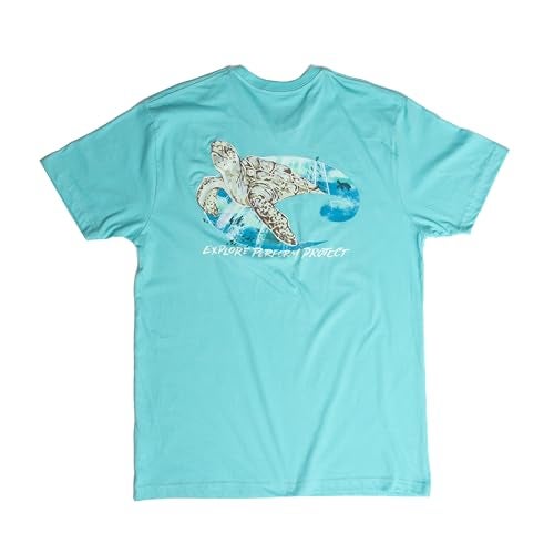 Costa Del Mar Mens Costa Epp Sea Turtle T-Shirt, Heather Blue Lagoon, Large - Image 1