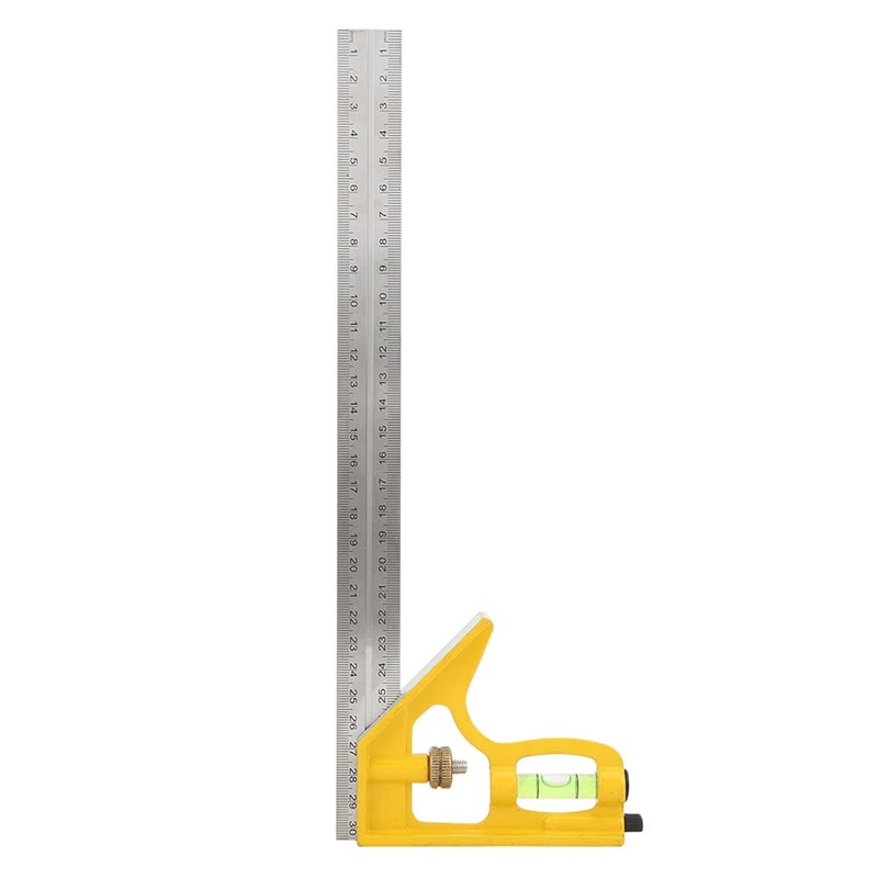 300MM Adjustable Multi Function Right Angle Combination Square, Zinc Alloy and Stainless Steel, 45° / 90° Measuring Ruler with Level -, Durable Construction, Ideal - Image 4