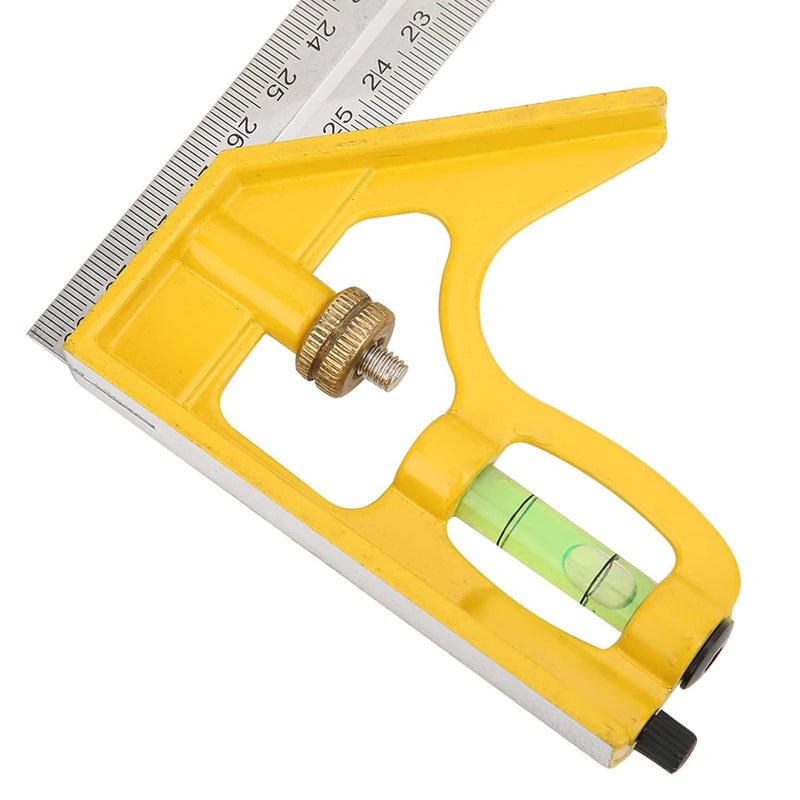 300MM Adjustable Multi Function Right Angle Combination Square, Zinc Alloy and Stainless Steel, 45° / 90° Measuring Ruler with Level -, Durable Construction, Ideal - Image 2