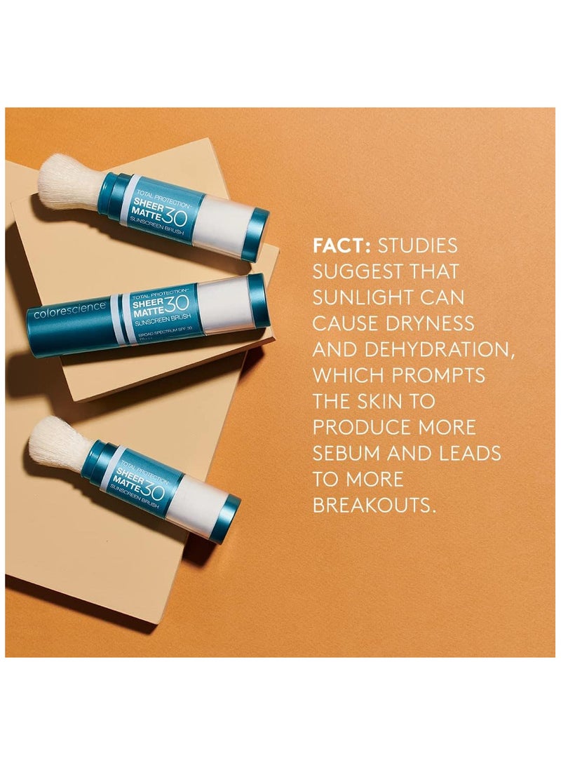 Colorescience فرشاة واقي الشمس كولورساينس للحماية الكاملة غير اللامعة SPF 30 للبشرة الدهنية والمعرضة لحب الشباب، بدون رائحة 0.15 أونصة، بودرة - Image 4