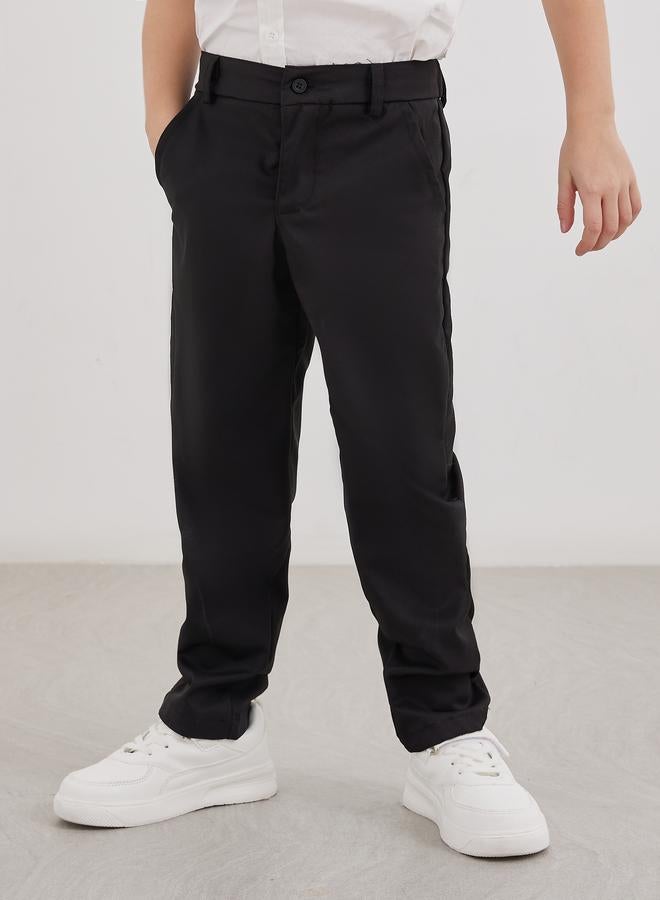Styli Boys Black Regular Fit Pants with Pockets - Image 1