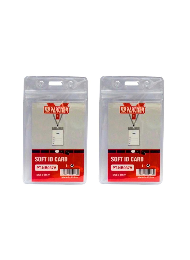 PARTNER ID Card Holders Waterproof Clear Plastic Perfect for Credit Cards, ID Swipe Cards, Key Cards, and Driver's License PVC Material (Pack of 2)  - Image 2