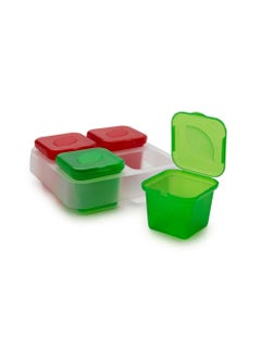 Snips Snips 4 Pieces Frozen Sauce & Herb Small Single-Portion Containers - 100 ml, 0% BPA – Use & Reuse product – 100% Recyclable, Made in Italy, 033060  - Image 1