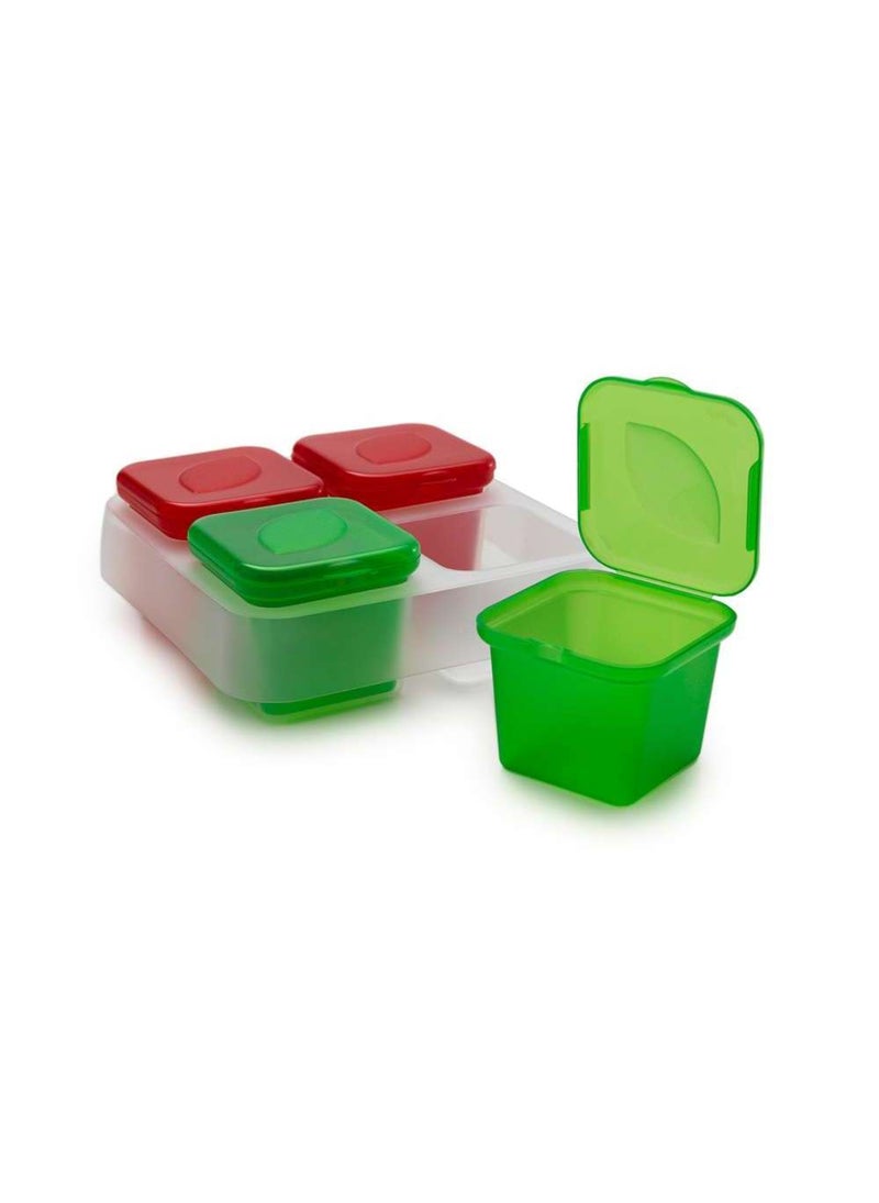 Snips 4 Pieces Frozen Sauce & Herb Small Single-Portion Containers - 100 ml, 0% BPA – Use & Reuse product – 100% Recyclable, Made in Italy, 033060 - Image 1