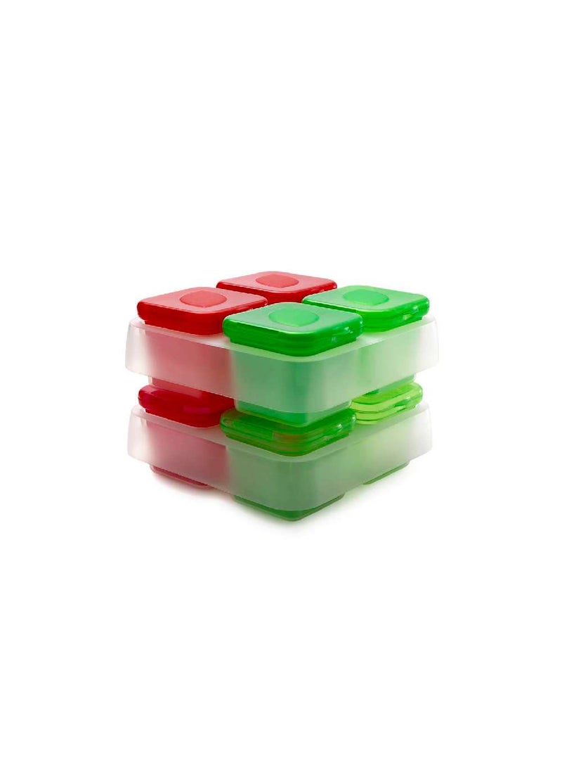 Snips 4 Pieces Frozen Sauce & Herb Small Single-Portion Containers - 100 ml, 0% BPA – Use & Reuse product – 100% Recyclable, Made in Italy, 033060 - Image 2