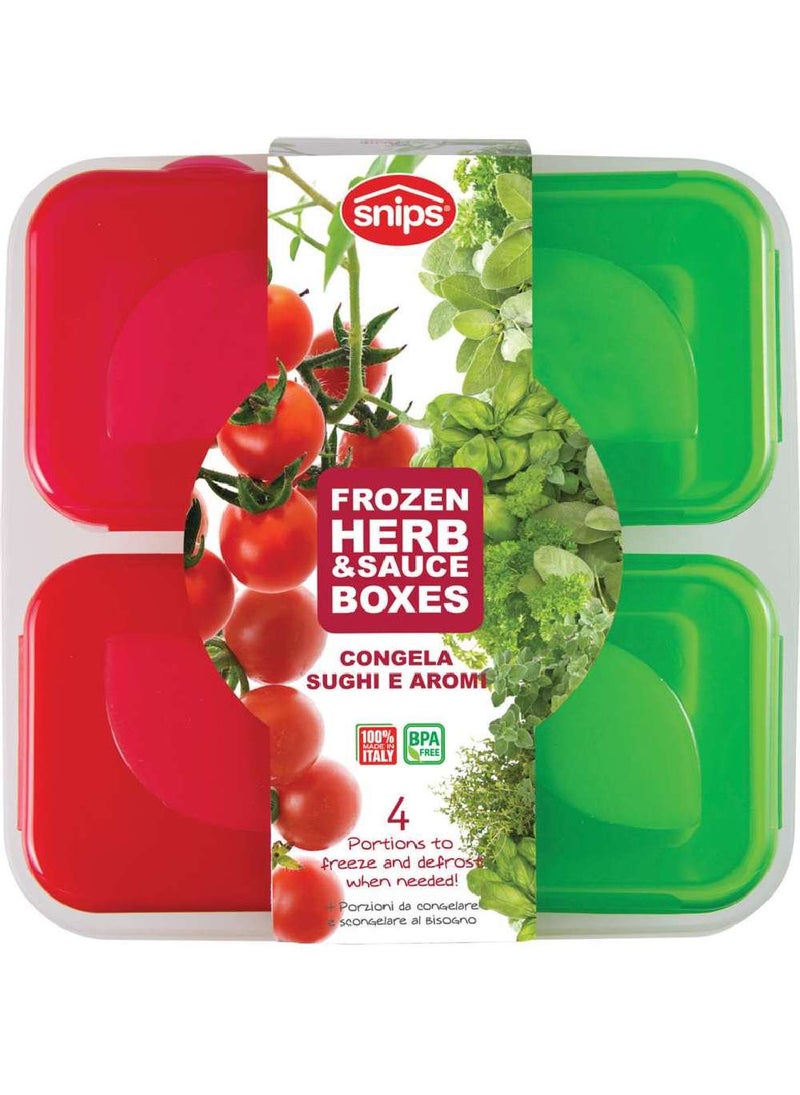 Snips 4 Pieces Frozen Sauce & Herb Small Single-Portion Containers - 100 ml, 0% BPA – Use & Reuse product – 100% Recyclable, Made in Italy, 033060 - Image 5