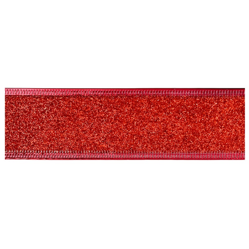 CHRISTMAS MAGIC شريط عيد الميلاد الأحمر 3.8 سم × 10 ياردة - Image 1