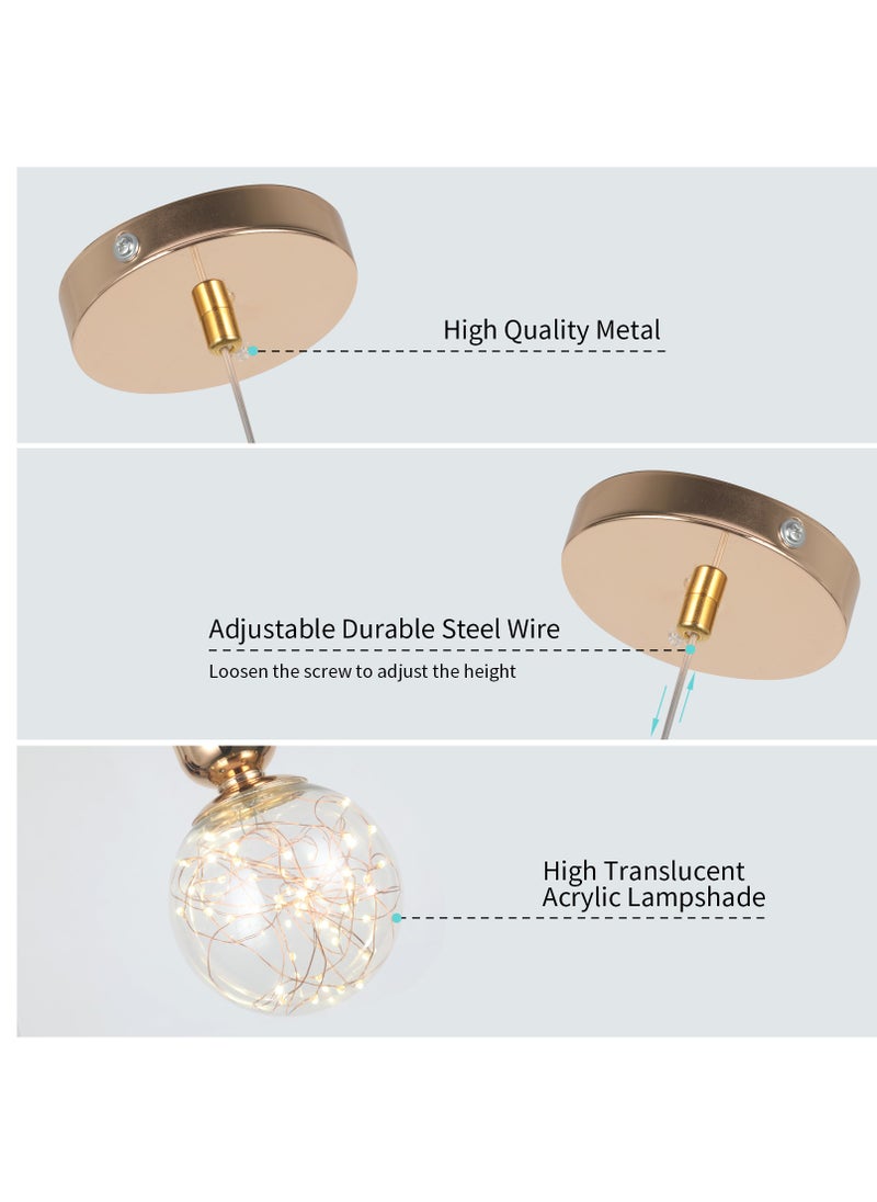 YATAI LIGHTING Chandeliers LED Height Adjustable Pendant Lighting Modern Simplicity Restaurant Bar Ceiling Light Fixture Gypsophila Hanging Lights Used For Study Living Room Bedroom 6W  - Image 4