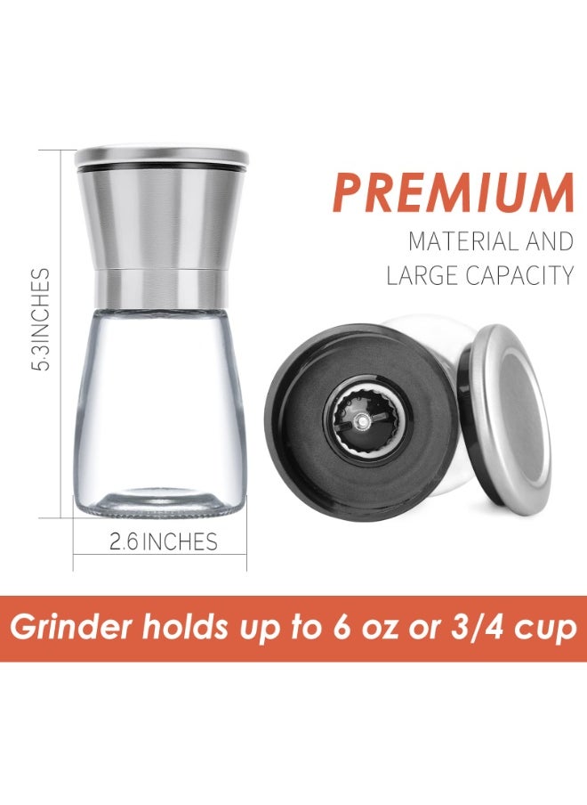 Dovva 2pcs Professional Salt and Pepper Grinder Premium Stainless Steel Salt and Pepper Shakers, Pepper Crusher Manual Mill Shakers for Adjustable Coarseness  - Image 2