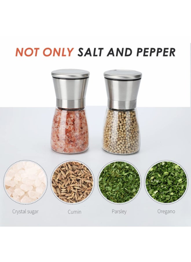 Dovva 2pcs Professional Salt and Pepper Grinder Premium Stainless Steel Salt and Pepper Shakers, Pepper Crusher Manual Mill Shakers for Adjustable Coarseness  - Image 4