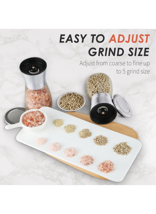 Dovva 2pcs Professional Salt and Pepper Grinder Premium Stainless Steel Salt and Pepper Shakers, Pepper Crusher Manual Mill Shakers for Adjustable Coarseness  - Image 3