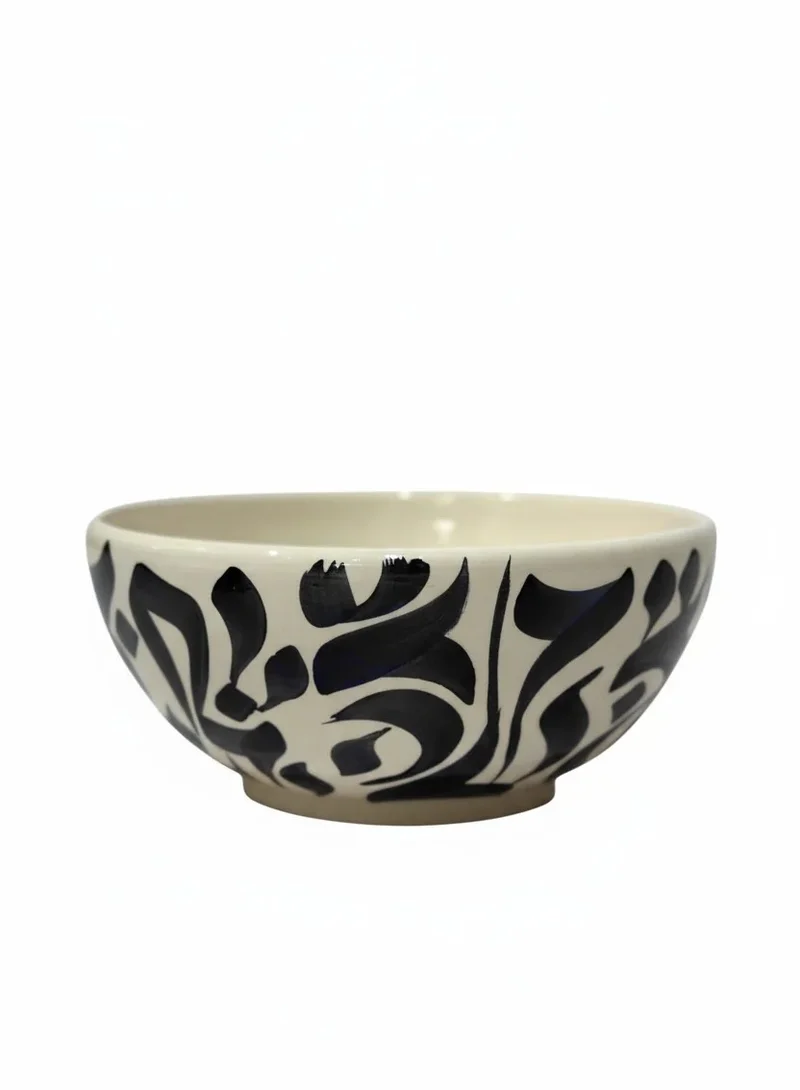 تادارت CALLIGRAPHY SALAD BOWL BLACK ROUND 20 CM