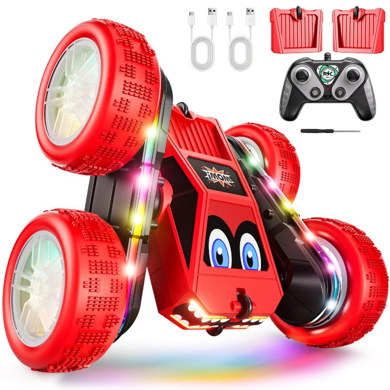 WayEee Remote Control Car 360 Flips RC Stunt Car with LED Lights Strips TypeC Charge Modular Battery 24 GHZ Double Sided High Speed RC Cars for Boys Age 812 Girls 3 Kids Toys Birthday Gifts - Image 3