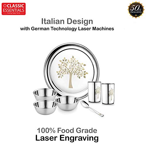 Classic Essentials Stainless Steel Dinner Set|Serves 4 People|Heavy Gauge|Kitchen Set|Permanent Laser-Vriksha, Set of 32 - Image 5