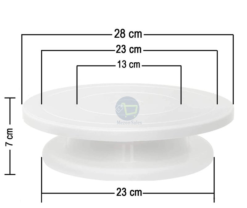 MEZON طاولة دوارة من ميزون لتزيين الكعك من البلاستيك - Image 2