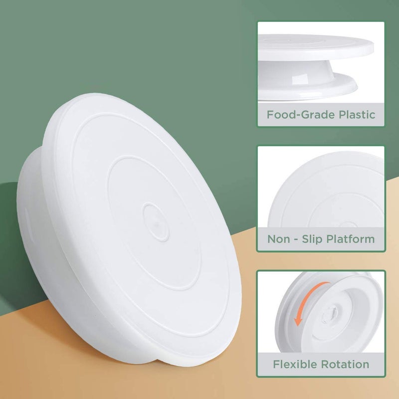 MEZON طاولة دوارة من ميزون لتزيين الكعك من البلاستيك - Image 5