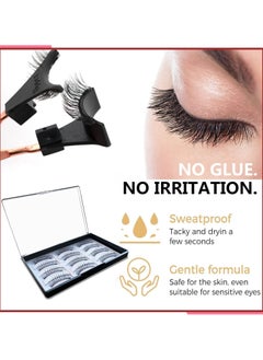 BTFMEI 6 Pair Magnetic Eyelashes Set, Reusable Magnetic Eyelash Kit, Natural Double Magnet False Eyelashes No Glue Required with Tweezers  - Image 2