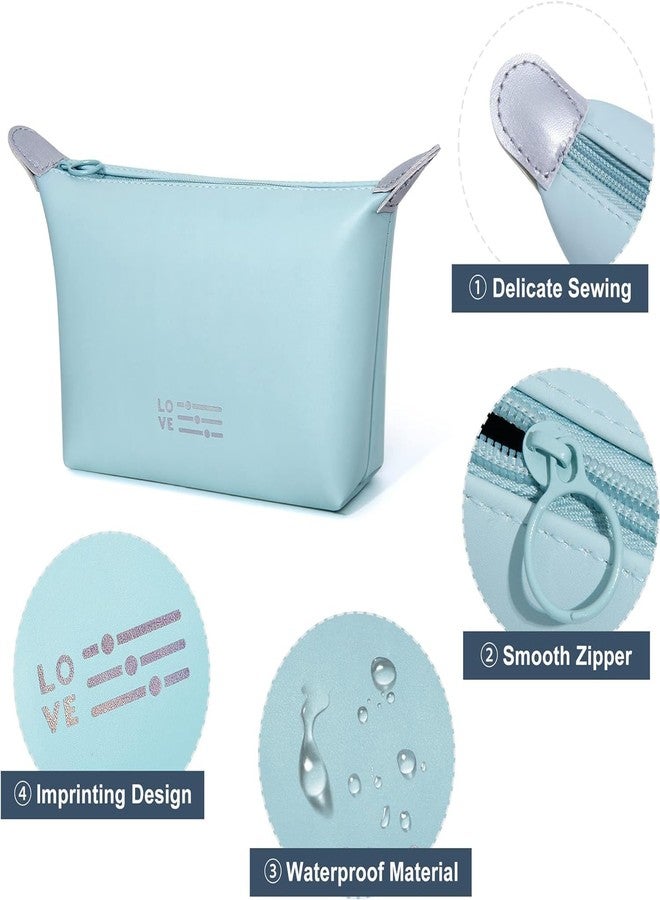 Tendula Triangle Makeup Bag Cosmetic Bag for Women Waterproof Makeup Pouch with Zipper Portable Makeup Organizer Bag dimpling Travel Bag. (Blue) - Image 3