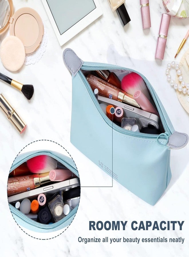 Tendula Triangle Makeup Bag Cosmetic Bag for Women Waterproof Makeup Pouch with Zipper Portable Makeup Organizer Bag dimpling Travel Bag. (Blue) - Image 5