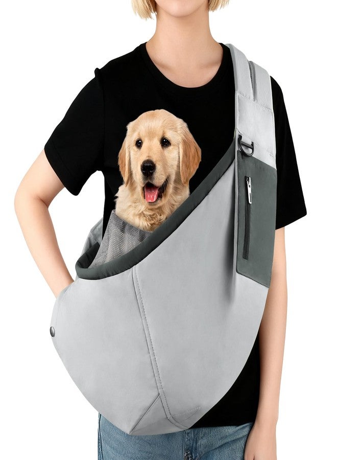 Bartuke Dog Carrier Sling, Hands Free Pet Sling Carriers for Small Dogs and Cats, Thick Padded Shoulder Strap Adjustable Dog Carriers with Storage Pocket, Water-Resistant Puppy Carrier Purse, Grey - Image 1
