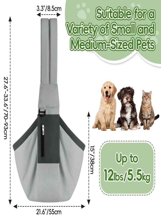 Bartuke Dog Carrier Sling, Hands Free Pet Sling Carriers for Small Dogs and Cats, Thick Padded Shoulder Strap Adjustable Dog Carriers with Storage Pocket, Water-Resistant Puppy Carrier Purse, Grey - Image 3