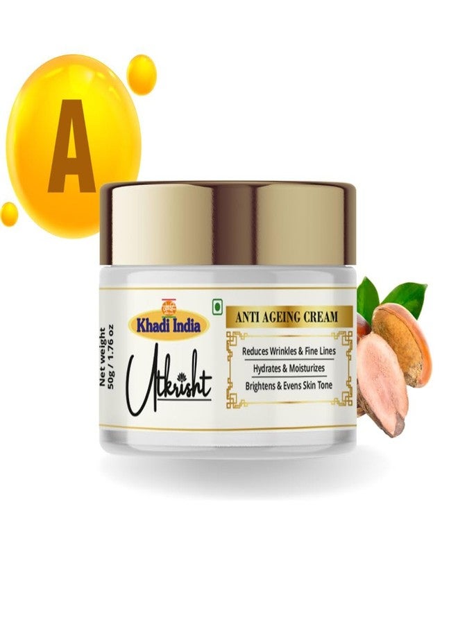 Utkrisht Khadi Night Cream 50g | Enriched with Retinol & Hyaluronic Extract | For Wrinkles & Fine Lines | Brightens Skin | Non-Greasy Formula | All Skin Types | Anti Aging Cream for Women & Men - Image 2