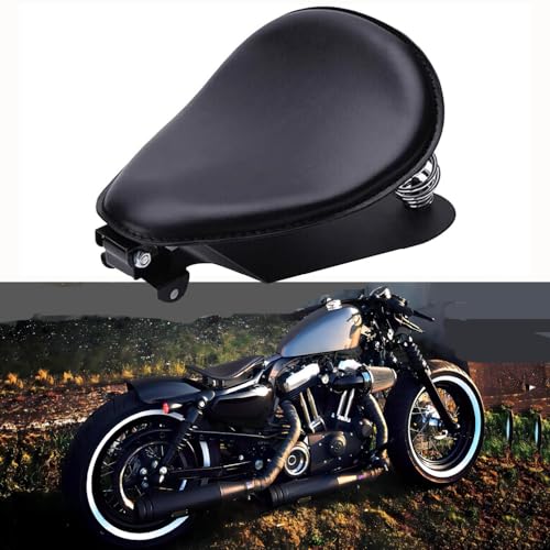 Black Motorcycle Leather Solo Seat Springs Mounting Bracket Kit Compatible With Sportster XL 883 1200 Bobber Chopper Custom Application