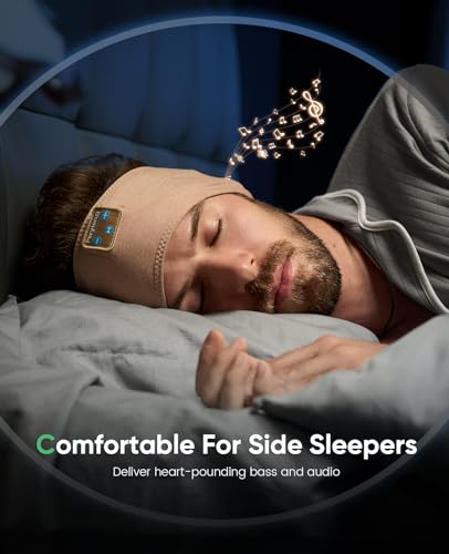 Perytong Sleep Headphones, Bluetooth 5.4 Sleep Headphones for Side Sleepers with Ultra-Thin HD Stereo Speakers, Wireless Earphones Sweat Resistant Sport for Men Women - Image 2