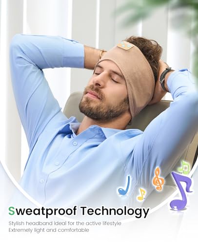 Perytong Sleep Headphones, Bluetooth 5.4 Sleep Headphones for Side Sleepers with Ultra-Thin HD Stereo Speakers, Wireless Earphones Sweat Resistant Sport for Men Women - Image 4