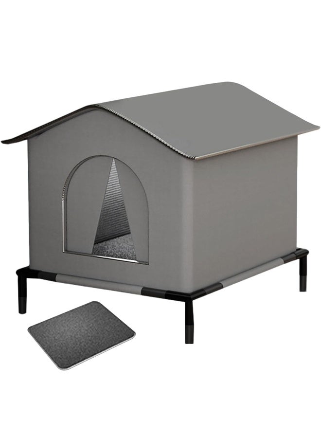 Cat Houses for Outdoor,Weatherproof Cats Shelter, Foldable Insulated Warm Pet Kitten Nest Cave, Animal Tent Bed with Pad,42*42*42cm - Image 1