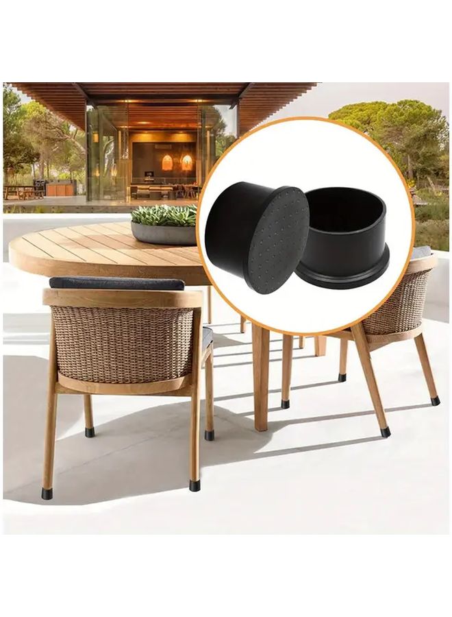 Round Rubber Furniture Feet Covers 25MM 12 Pack Non Slip Chair Leg Protectors - Image 4