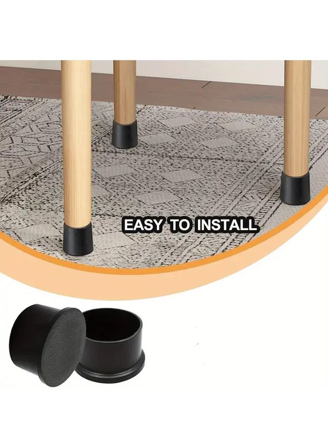 Round Rubber Furniture Feet Covers 25MM 12 Pack Non Slip Chair Leg Protectors - Image 3