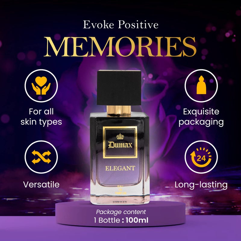 Dumont ELEGANT - 3.4oz - Unisex Perfume for Men & Women - Fruity, Floral, Musky & Luxury Fragrance - Long Lasting Cologne Mist & Body Spray - for Him & Her - Image 3