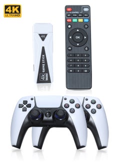وحدة تحكم ألعاب الفيديو 2.4G وحدة تحكم لاسلكية مزدوجة Game Stick 4K 10000 ألعاب 64GB ألعاب ريترو مع تلفاز أندرويد و Play Store مدمج